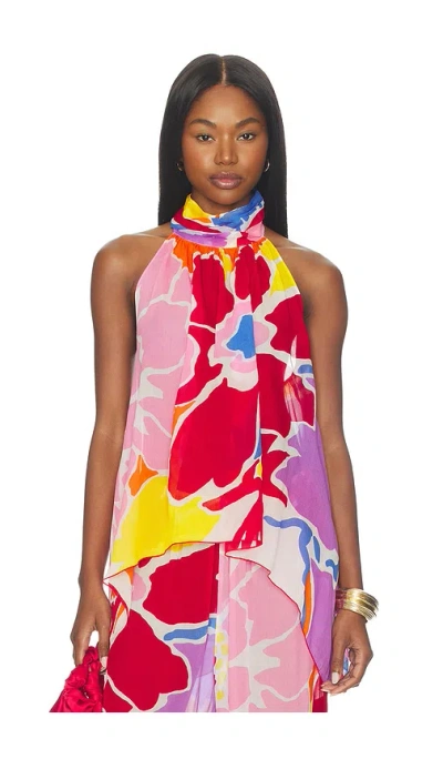 S/w/f High Neck Flare Top In Multi