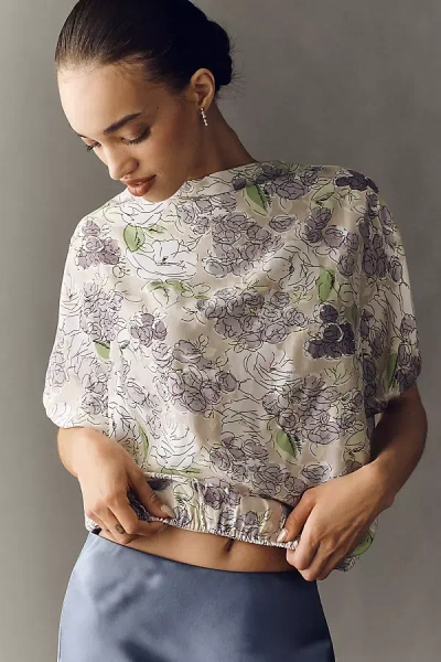 S/w/f High-neck Blouson Top In Multi