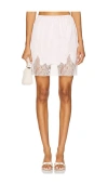 S/w/f Lace Trim Satin Mini Skirt