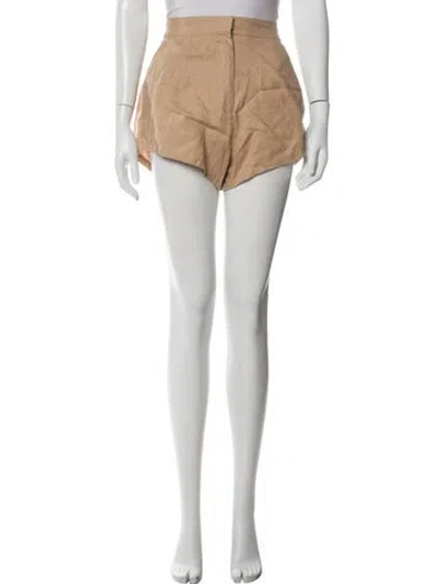 Pre-owned S/w/f Linen Mini Shorts In Neutral