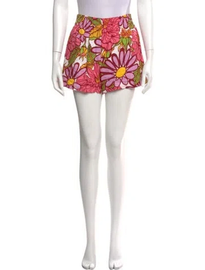 Pre-owned S/w/f Linen Mini Shorts In Yellow