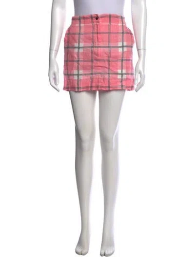 Pre-owned S/w/f Linen Mini Skirt W/ Tags In Pink