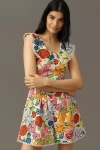 S/w/f Linen Sailor Collar Romper In Multi