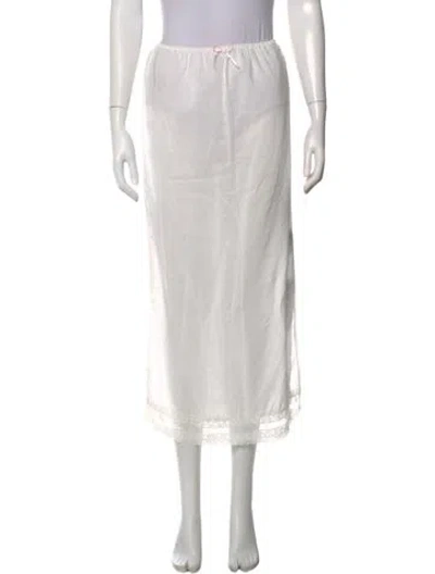 Pre-owned S/w/f Midi Length Skirt W/ Tags In White