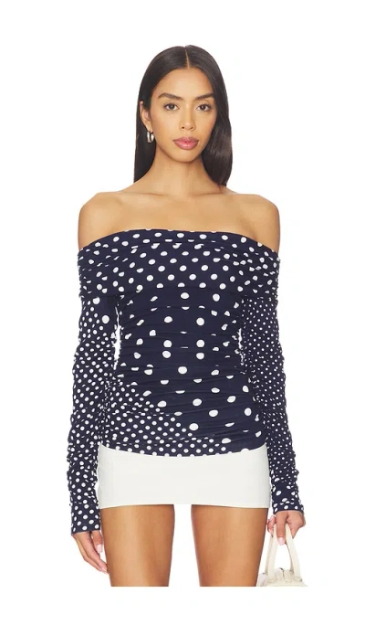 S/w/f Off Shoulder Wrap Top In Blue