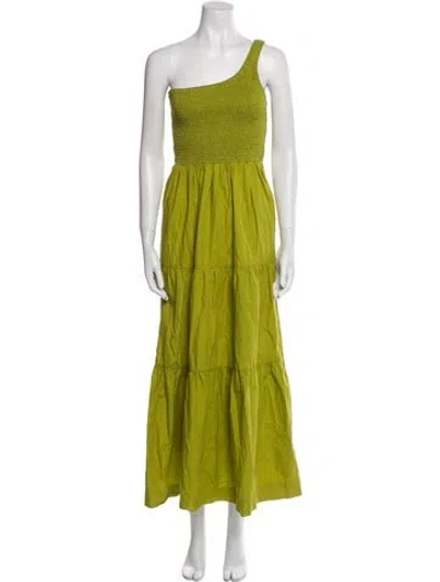 Pre-owned S/w/f One-shoulder Long Dress In Green