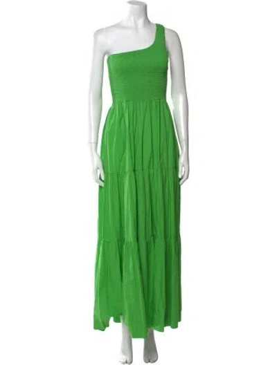 Pre-owned S/w/f One-shoulder Long Dress In Green