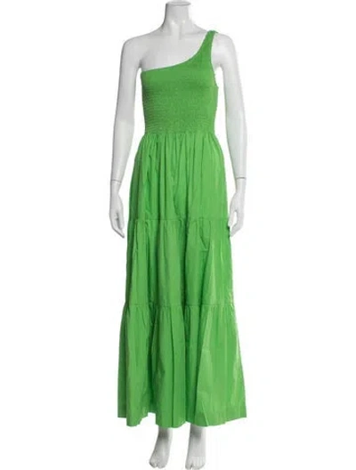 Pre-owned S/w/f One-shoulder Long Dress In Green