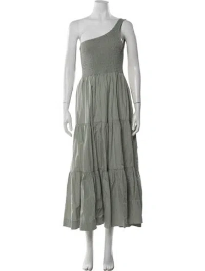 Pre-owned S/w/f One-shoulder Long Dress In Green