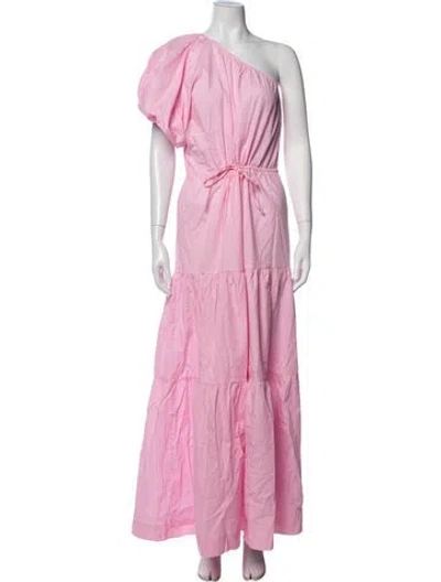 Pre-owned S/w/f One-shoulder Long Dress In Pink