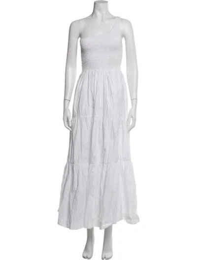 Pre-owned S/w/f One-shoulder Long Dress In White