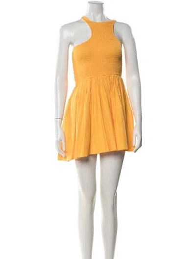 Pre-owned S/w/f One-shoulder Mini Dress In Orange