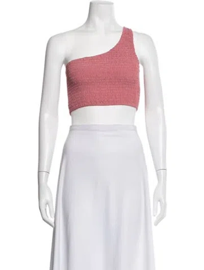 Pre-owned S/w/f One-shoulder Sleeveless Crop Top In White