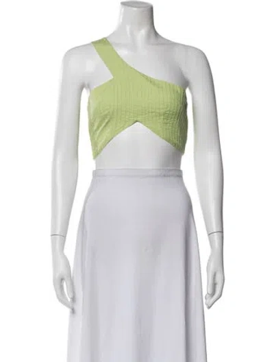 Pre-owned S/w/f One-shoulder Sleeveless Crop Top In Yellow