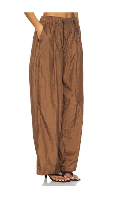 S/w/f Parachute Draped Wide-leg Pant In Brown