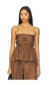 S/w/f Parachute Peplum Cami In Brown