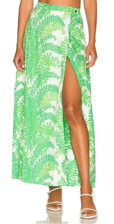S/w/f Planta Maxi Split Skirt In Green Fern In Multi