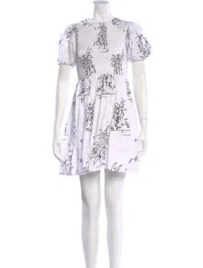 Pre-owned S/w/f Printed Mini Dress In Neutral