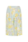 S/w/f Relaxed Bermuda Short In Yellow Rose In Blue