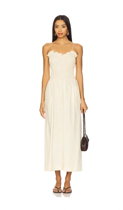 S/w/f Ruffled Bodice Midi Dress In Neutral