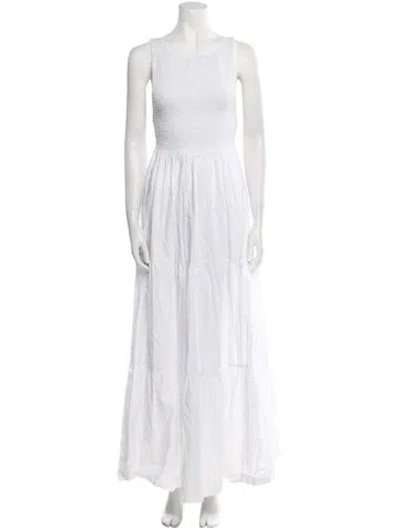 Pre-owned S/w/f Scoop Neck Long Dress In White
