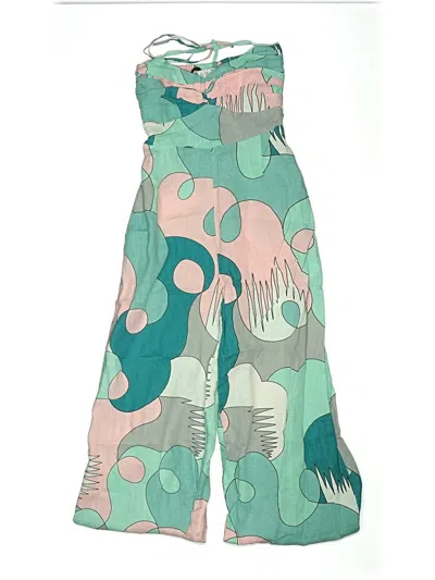 Pre-owned S/w/f Sleeveless Top Green Strapless Neckline Tops