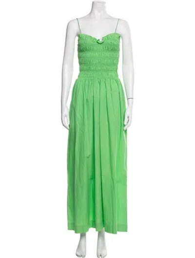 Pre-owned S/w/f Square Neckline Long Dress In Green