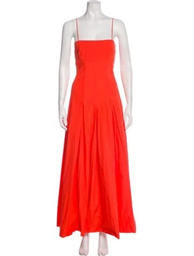 Pre-owned S/w/f Square Neckline Long Dress In Orange