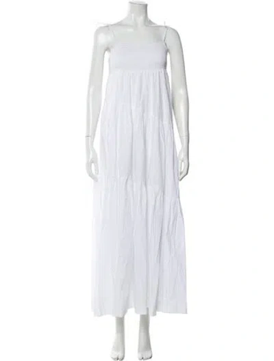 Pre-owned S/w/f Square Neckline Long Dress In White