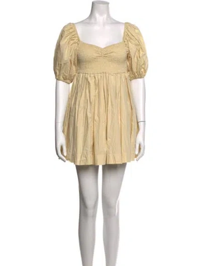 Pre-owned S/w/f Square Neckline Mini Dress In Multicolor