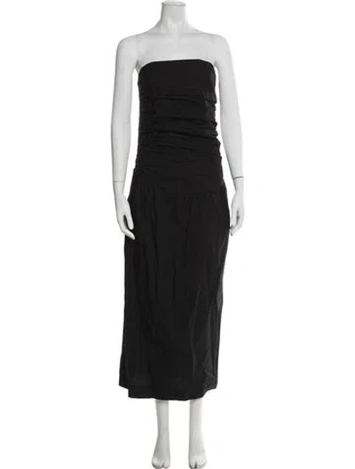 Pre-owned S/w/f Strapless Long Dress In Black