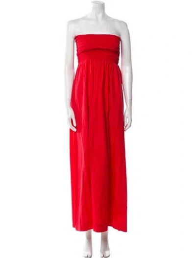 Pre-owned S/w/f Strapless Long Dress W/ Tags In Red