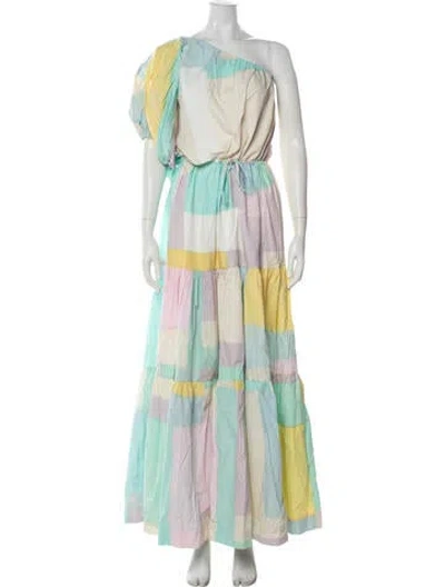Pre-owned S/w/f Striped Long Dress In Neutral