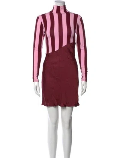 Pre-owned S/w/f Striped Mini Dress