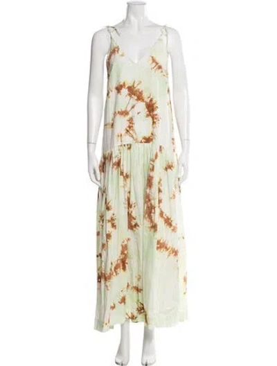 Pre-owned S/w/f Tie-dye Print Long Dress In Multi