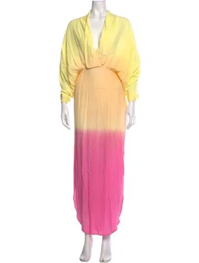 Pre-owned S/w/f Tie-dye Print Long Dress In Multi