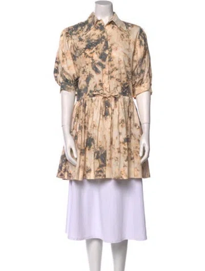 Pre-owned S/w/f Tie-dye Print Mini Dress In Neutral