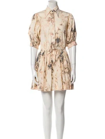 Pre-owned S/w/f Tie-dye Print Mini Dress In Orange