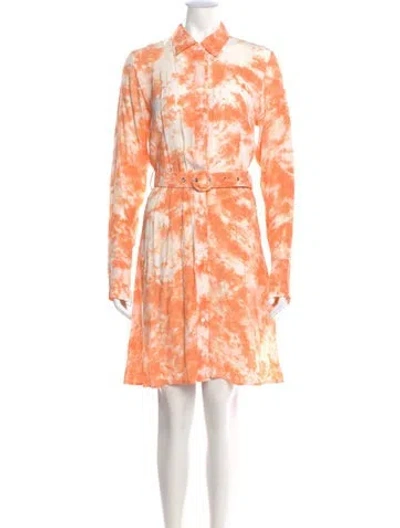Pre-owned S/w/f Tie-dye Print Mini Dress In Orange