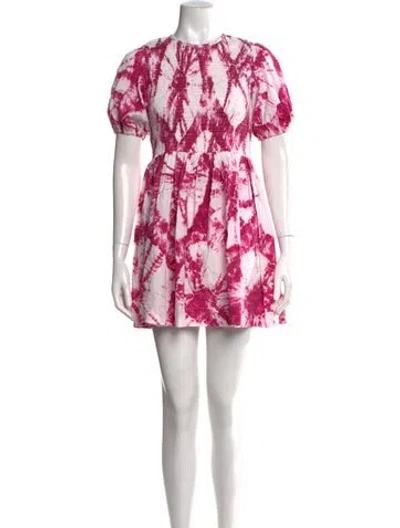 Pre-owned S/w/f Tie-dye Print Mini Dress In Pink