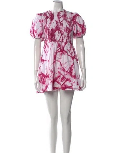 Pre-owned S/w/f Tie-dye Print Mini Dress In Purple
