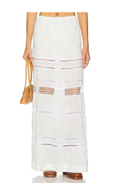S/w/f Tiered Lace Maxi Skirt In Purple