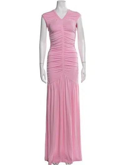 Pre-owned S/w/f V-neck Long Dress W/ Tags In Pink