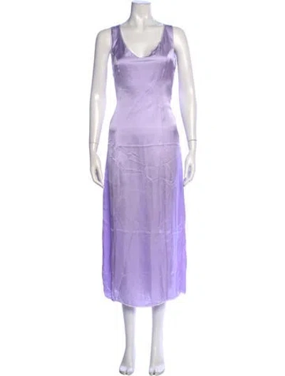 Pre-owned S/w/f V-neck Midi Length Dress W/ Tags In Purple