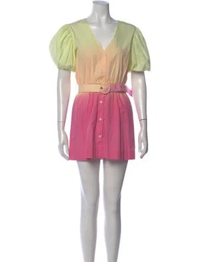 Pre-owned S/w/f V-neck Mini Dress In Pink