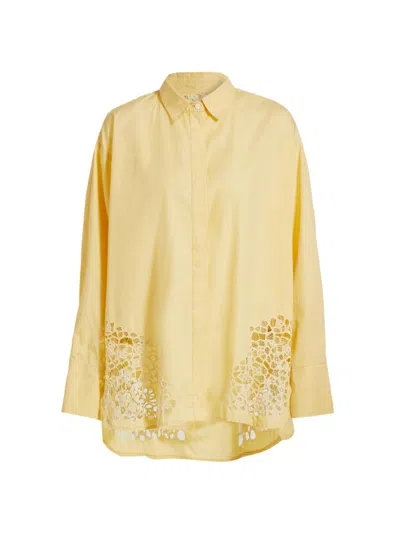 S/w/f Women's This Time Panelled Lace Shirt In Yellow