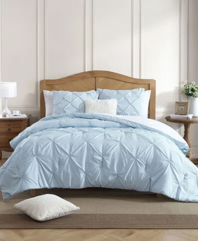 Swift Home Classic Stripes Pintuck 2-pc. Comforter Set, Twin In Blue
