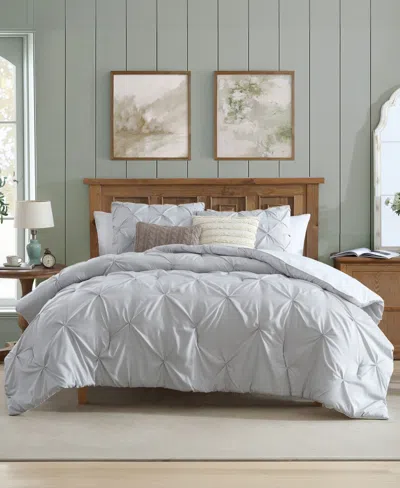 Swift Home Classic Stripes Pintuck 2-pc. Comforter Set, Twin In Grey