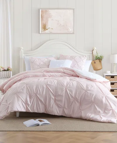 Swift Home Classic Stripes Pintuck 3-pc. Comforter Set, King In Pink