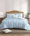 Swift Home Classic Stripes Pintuck Comforter Set In Grey